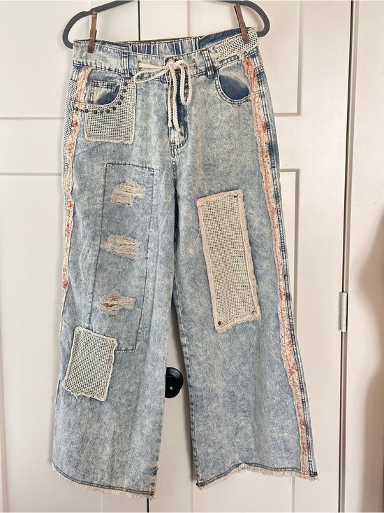POL Pants - NEW POL patchwork raw edge pants in vintage denim